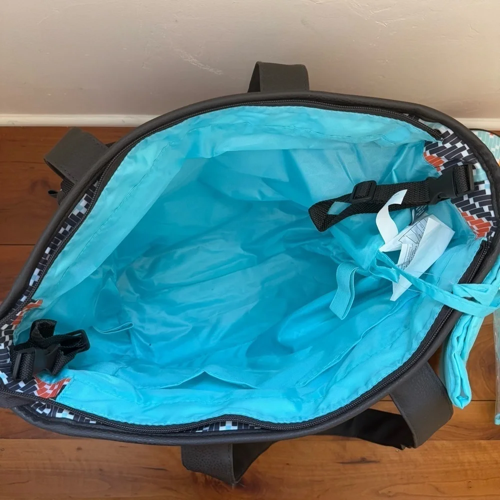 Cherokee Tote Diaper Bag Stroller Loops, Insulated Bottle Holder, Changing Pad